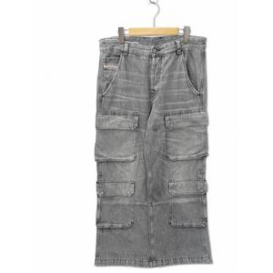 ディーゼル DIESEL 2024AW D-TOUCH-CARGO USED加工 ワイド カーゴ デニムパンツ W29 WASH GRAY(ウォッシュグレー) メンズ