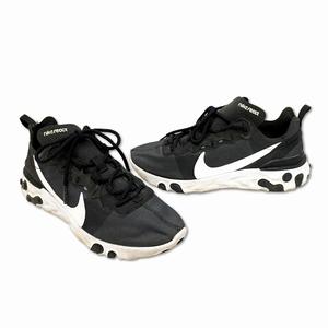 ナイキ NIKE EACT ELEMENT 55 リアクトエレメント 55 スニーカー ランニングシューズ 24.0 ブラック × ホワイト レディース