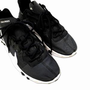 ナイキ NIKE EACT ELEMENT 55 リアクトエレメント 55 スニーカー ランニングシューズ 24.0 ブラック × ホワイト レディース