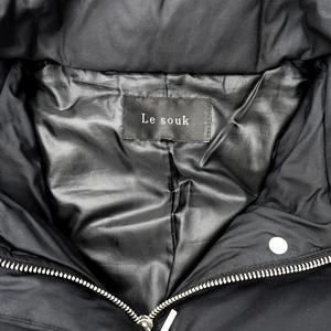 ルスーク Le souk フーディ フルジップ ダウン ジャケット 36 ブラック レディース