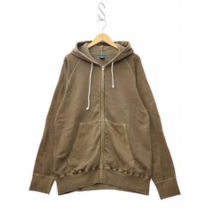 未使用品 グッドオン GOOD ON 製品染め ジップ 裏毛 フーディ パーカー L BROWN ブラウン メンズ