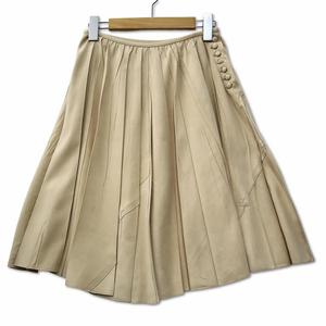 エフデ ef-de フェイクスエード ギャザー プリーツ スカート 7 ベージュ レディース