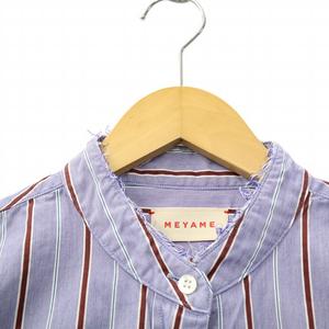 MEYAME メヤメ STAND COLLAR STRIPED SHIRT スタンドカラー ストライプ 