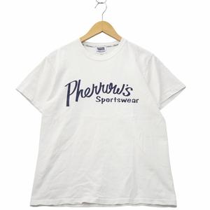 フェローズ PHERROWS PHERROW'S プリント 半袖 クルーネック Tシャツ 38 WHITE ホワイト メンズ