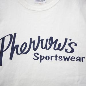 フェローズ PHERROWS PHERROW'S プリント 半袖 クルーネック Tシャツ 38 WHITE ホワイト メンズ
