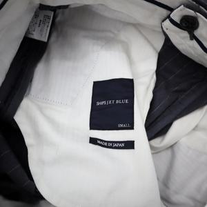 未使用品 シップスジェットブルー SHIPS JET BLUE ストライプ ジップフライ スラックス S GRAY グレー 123-10-0141 メンズ