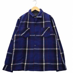 ラッツ RATS BLUE CHECK WOOL SHIRT ブルー チェック ウールシャツ M BLUE ブルー 18'RS-1201 メンズ
