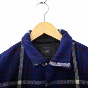 ラッツ RATS BLUE CHECK WOOL SHIRT ブルー チェック ウールシャツ M BLUE ブルー 18'RS-1201 メンズ