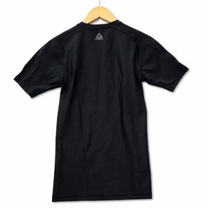 リーボック Reebok 後ろ身頃メッシュ プリント Tシャツ M ブラック メンズ