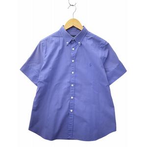 ラルフローレン RALPH LAUREN ヴィンテージ ポニー刺繍 ボタンダウン 半袖 シャツ 7f(S-M) BLUE(ブルー) 春夏 レディース