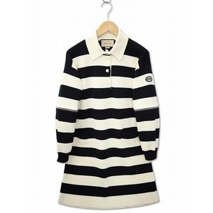 グッチ GUCCI 731592 XKCV0 2way ニット ボーダー ポロワンピース M IVORY/BLACK(アイボリー/ブラック) レディース