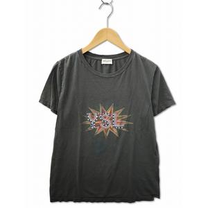 サンローラン パリ SAINT LAURENT PARIS 562629 クルーネック ヴィンテージ加工 再構築 半袖 Tシャツ M レディース
