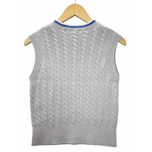 ロエベ LOEWE アバグラム刺繍 Vネック ケーブルニット ベスト XS GRAY 