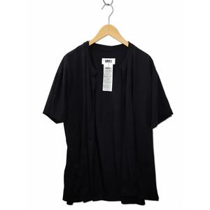 エムエムシックス メゾンマルジェラ MM6 Maison Margiela レイヤード クルーネック 半袖 Tシャツ M(W) S(M) BLACK(ブラック) メンズ レディース