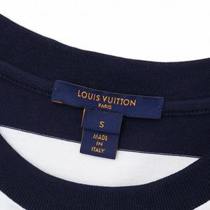 ルイヴィトン LOUIS VUITTON クルーネック 半袖 モノグラム・デニム ポケット ボーダー Tシャツ S NAVY/WHITE(ネイビー/ホワイト) メンズ