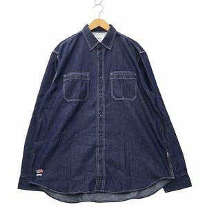 アヴィレックス AVIREX BASIC LIGHT DENIM L/S SHIRT ベーシック ライト デニム 長袖 シャツ 2XL INDIGO インディゴ 783-3920009 メンズ