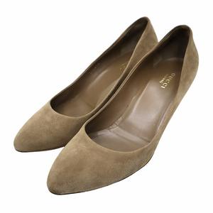 グッチ GUCCI アーモンドトゥ スエード プレーンパンプス 22.5cm  BROWN(ブラウン) 秋冬 レディース