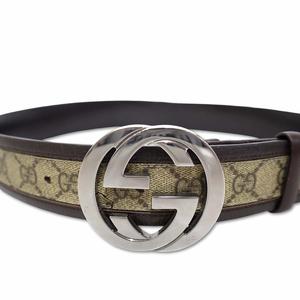 グッチ GUCCI 142930 GGスプリーム インターロッキングGバックル付き レザー ベルト メンズ