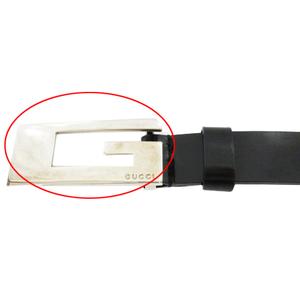 グッチ GUCCI ベルト バックル ロゴ Gマーク レザー 黒 ブラック