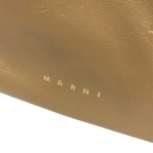 MARNI　マル二　レザービッグクラッチバック/バイカラー MARNI（マルニ）ポリエステル×レザーバイカラーロゴトートバッグ