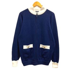 シャネル CHANEL ジップアップ カーディガン コットン ゴールドボタン 