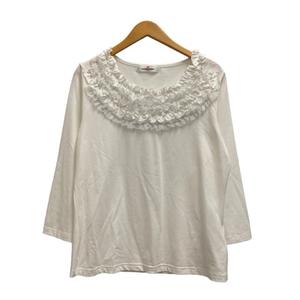 GALLERY VISCONTI カットソー 長袖 無地 フリル ビーズ装飾 白 GALLERY VISCONTI（カットソー(長袖&frasl;七分)）のフリマアイテム一覧