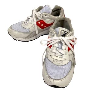 サッカニー SAUCONY スニーカー S70668-2 SHADOW 6000 ローカット ロゴ メッシュ USA6.5 24.5cm 白 ホワイト 赤 レッド メンズ