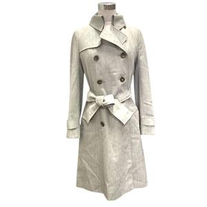 アクアスキュータム AQUASCUTUM トレンチコート アウター ウエストベルト 膝丈 長袖 無地 グレー レディース