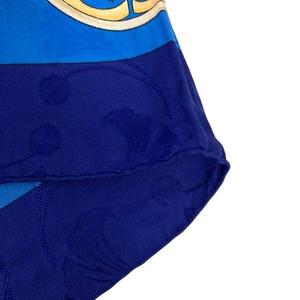 エルメス HERMES DAIMYO PRINCES DO SOLEIL LEVANT スカーフ カレ90 大名 日出る国の皇子 シルク 青 ブルー レディース