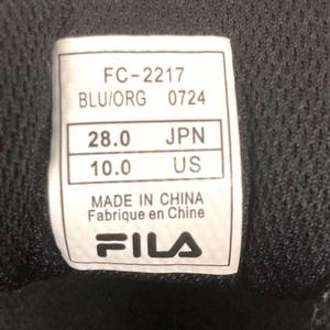 フィラ FILA スニーカー FC2217 厚底 ローカット メッシュ ロゴ 28cm マルチカラー 白 ホワイト 青 ブルー オレンジ 黒 ブラック メンズ