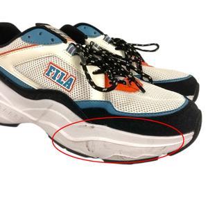 フィラ FILA スニーカー FC2217 厚底 ローカット メッシュ ロゴ 28cm マルチカラー 白 ホワイト 青 ブルー オレンジ 黒 ブラック メンズ