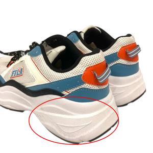 フィラ FILA スニーカー FC2217 厚底 ローカット メッシュ ロゴ 28cm マルチカラー 白 ホワイト 青 ブルー オレンジ 黒 ブラック メンズ