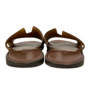 エルメス HERMES イザミール サンダル シューズ ロゴ 茶 ブラウン メンズ