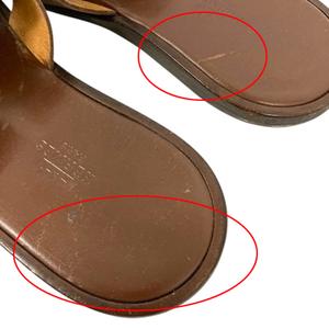 エルメス HERMES イザミール サンダル シューズ ロゴ 茶 ブラウン メンズ