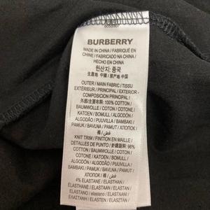 バーバリー BURBERRY Tシャツ 半袖 クルーネック ロゴプリント コットン 8055307/72Q M 黒 ブラック 白 ホワイト メンズ