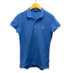 ラルフローレン RALPH LAUREN ポロシャツ カットソー ワンポイント ロゴ刺繍 半袖 М 青 ブルー レディース