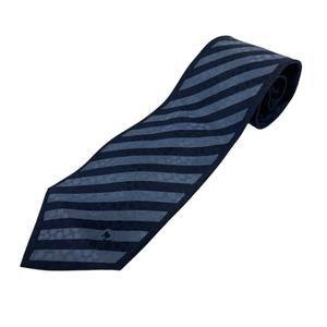 ミラショーン mila schon ネクタイ レギュラータイ 総柄 ストライプ 絹 シルク 光沢 黒 ブラック グレー メンズ