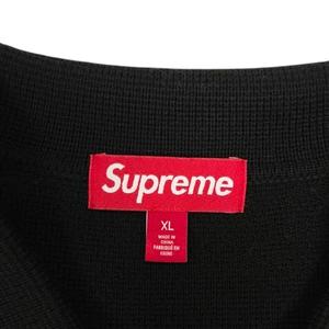 【中古】シュプリーム SUPREME 24FW Zip Up Polo Sweater ジップアップポロセーター ニット ウール ロゴ刺繍 長袖 XL 黒 ピンク メンズ シュプリーム SUPREME 24FW Zip Up Polo Sweater ジップアップポロ