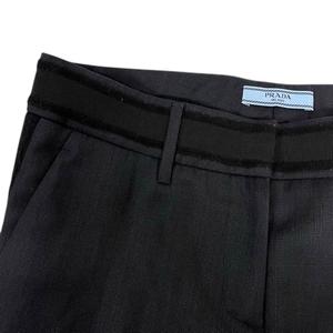 プラダ PRADA パンツ ボトムス テーパード ライン センタープレス 38 紺 ネイビー レディース