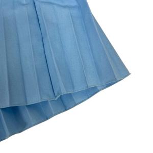 プラダ PRADA スカート プリーツ フレア ギャザー 無地 ひざ丈 40S 青 ブルー レディース