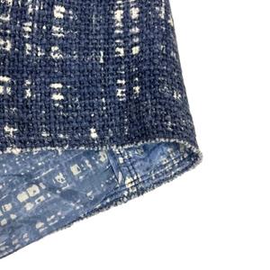 プラダ PRADA スカート 台形 タイト リネン混 ツイード ひざ丈 36S 青 ブルー レディース