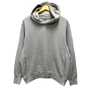 ユニクロ UNIQLO パーカー フーディー コットン 無地 長袖 L グレー レディース