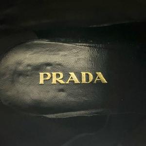 プラダ PRADA ロングブーツ サイドジップ グラデーション ラウンドトゥ 34.5 茶 ブラウン レディース