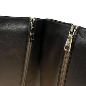 プラダ PRADA ロングブーツ サイドジップ グラデーション ラウンドトゥ 34.5 茶 ブラウン レディース