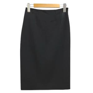ラルフローレン RALPH LAUREN スカート タイトスカート ウール混 ミモレ丈 無地 0 黒 ブラック レディース