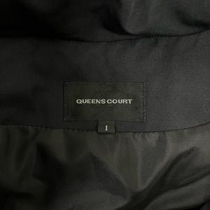 クイーンズコート QUEENS COURT ダウンジャケット 長袖 フード フェザー混 フォックス 無地 1 黒 ブラック レディース