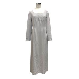 未使用品 ケティ KETTY ワンピース クルーネック レース 長袖 ロング丈 M グレー レディース