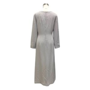 未使用品 ケティ KETTY ワンピース クルーネック レース 長袖 ロング丈 M グレー レディース