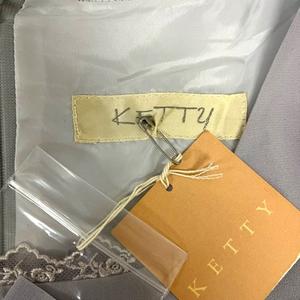 未使用品 ケティ KETTY ワンピース クルーネック レース 長袖 ロング丈 M グレー レディース