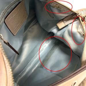 コーチ COACH ハンドバッグ ワンハンドル 無地 ステッチ チャーム ファスナー開閉 白 ホワイト 銀 シルバー レディース